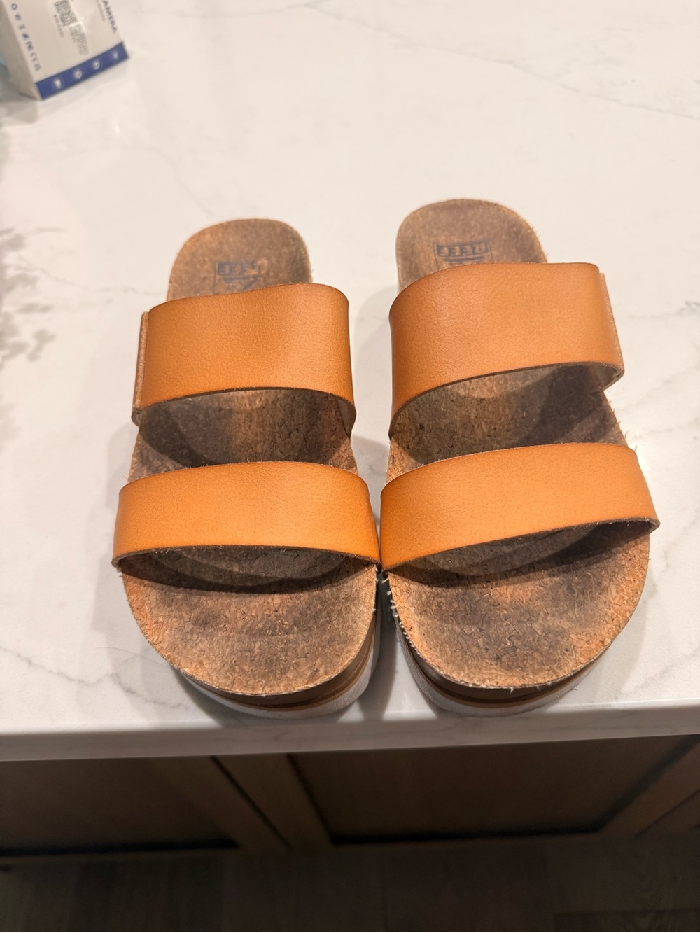Reef Women's Double-Strap Slide Sandals in Cognac
